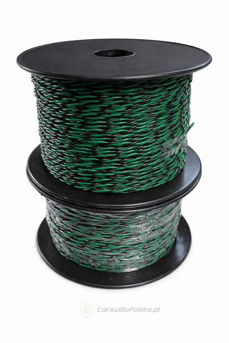 KABEL GŁOŚNIKOWY SKRĘCANY CLSPK 2X1,5MM GREEN V4 60M/R