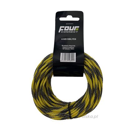 FOUR Oplot nylonowy Czarny/Żółty 6/12mm 4-NS10BLYE6